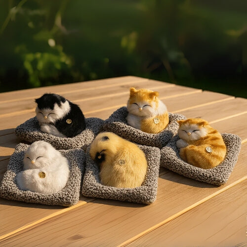Sleeping Cat Plush Toy with Sound