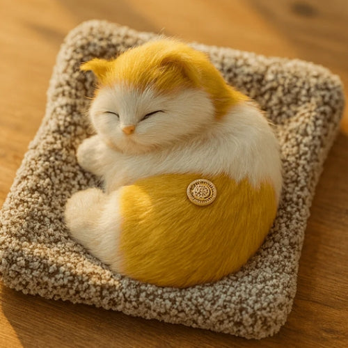 Sleeping Cat Plush Toy with Sound